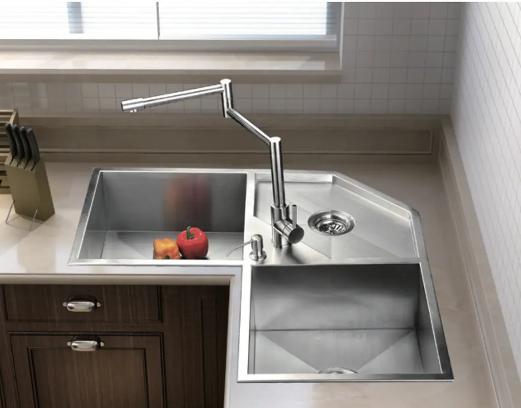 Double Bowl Corner Kitchen Sink