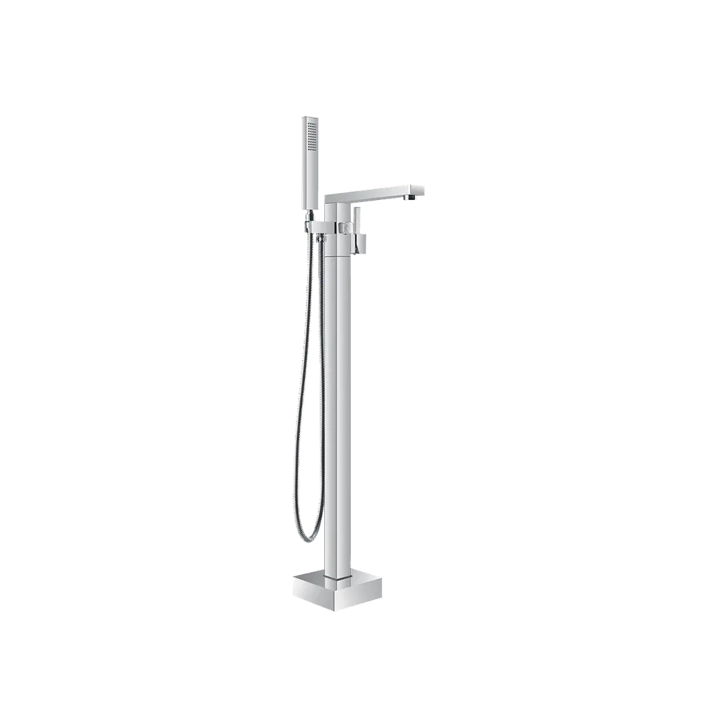 ZS Series Floor Mounted Bathtub Mixer Square Chrome