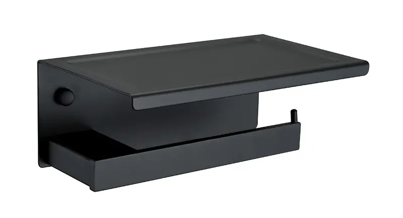 Paper Holder + Shelf Black