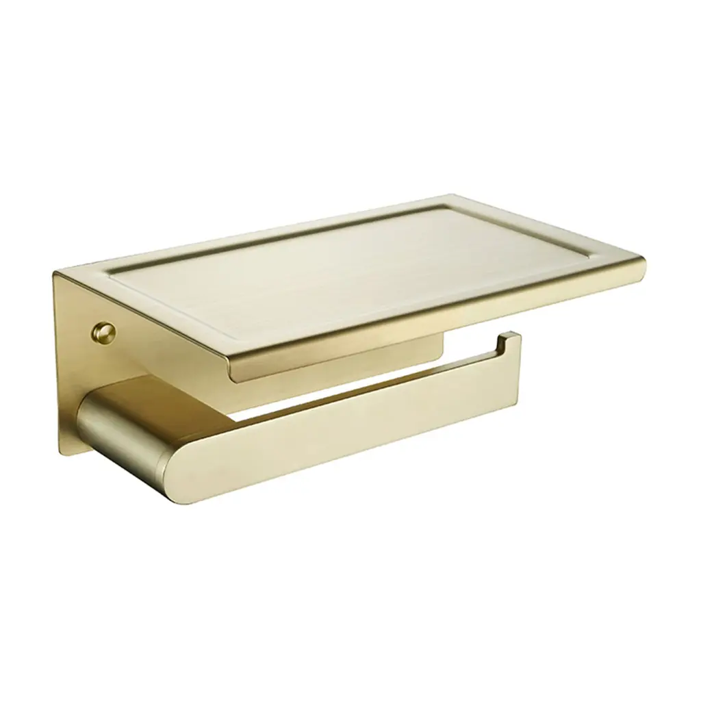 YN Series Paper Holder +Shelf Brushed Gold SUS-304