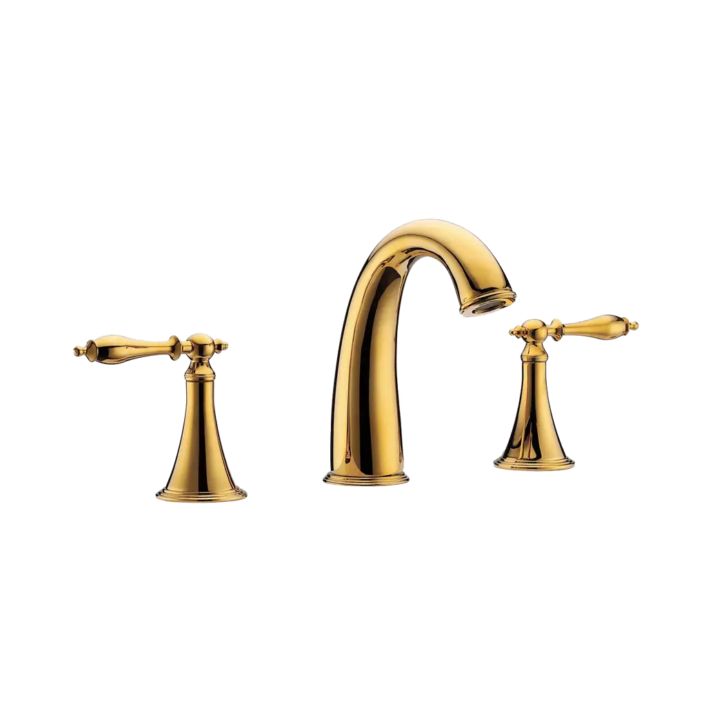 Classic Double Handle Basin Mixer Gold
