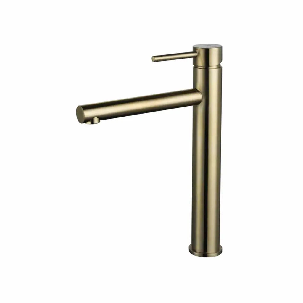 GA Series Basin Mixer Tall Round Brushed GOLD