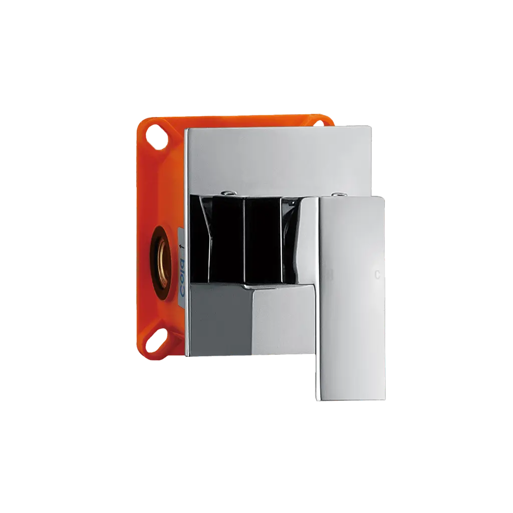 ZS Series Concealed Shower Mixer 1 Way Square Chrome