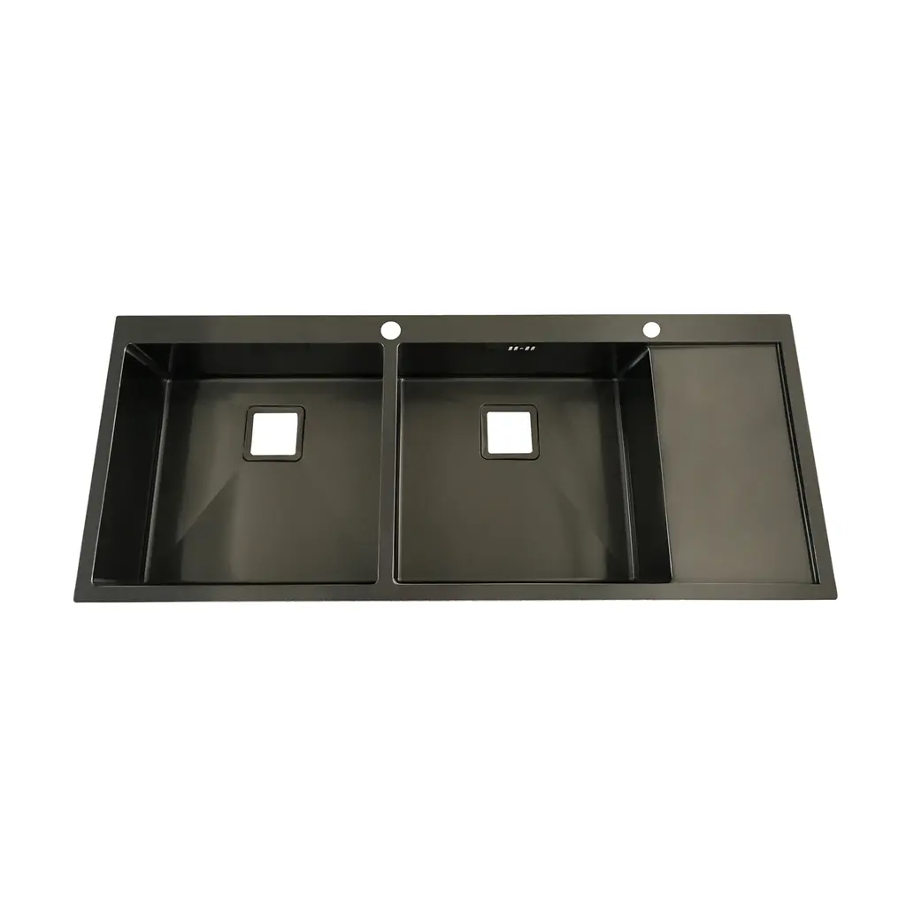 Double Bowl Kitchen Sink Nano Black