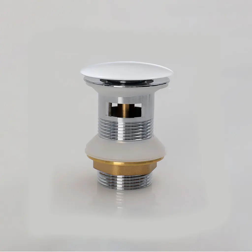Waste Coupling Brass Overflow Shiny White+Ceramic Cover