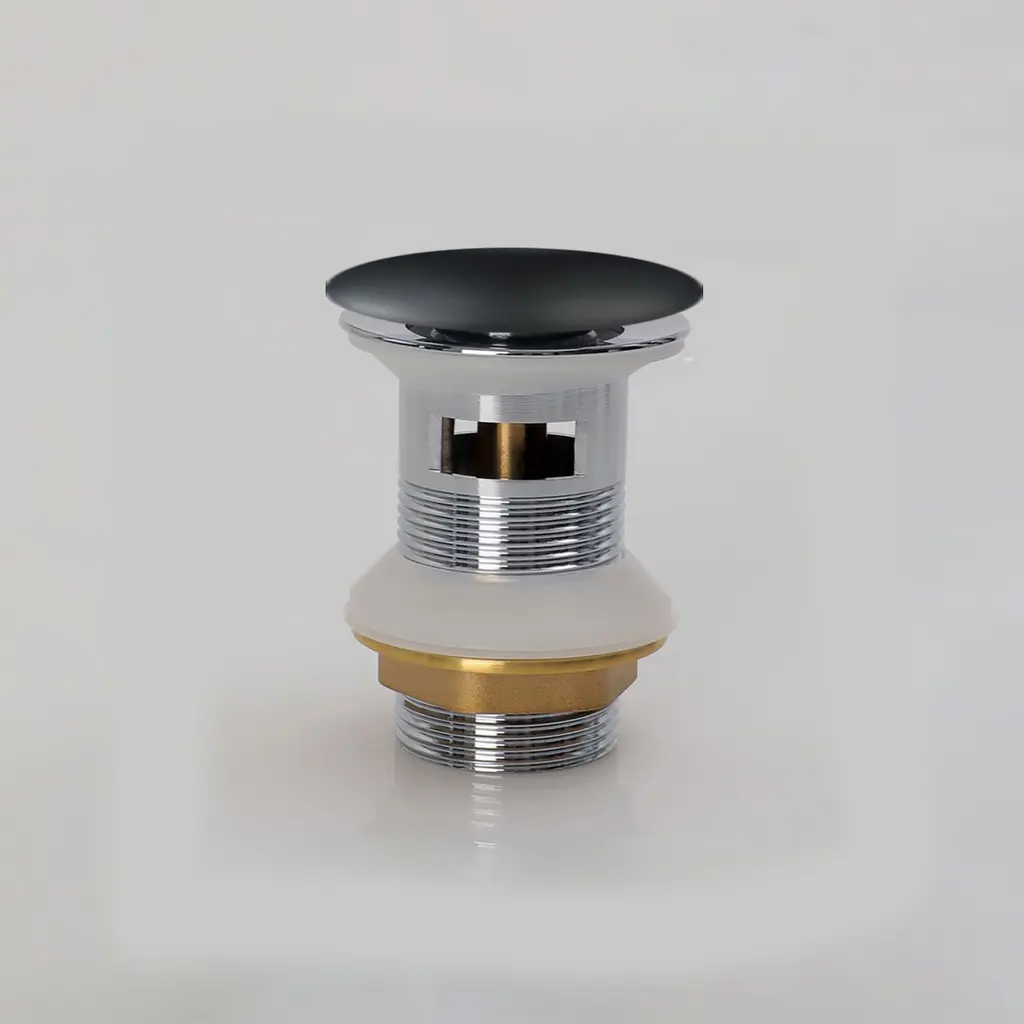 Waste Coupling Brass Overflow Matt Black+Ceramic Cover