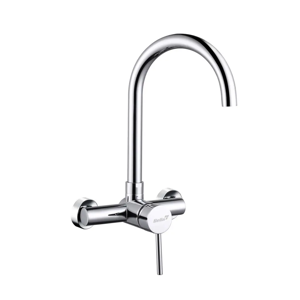Wall Mounted Kitchen Sink Mixer Chrome