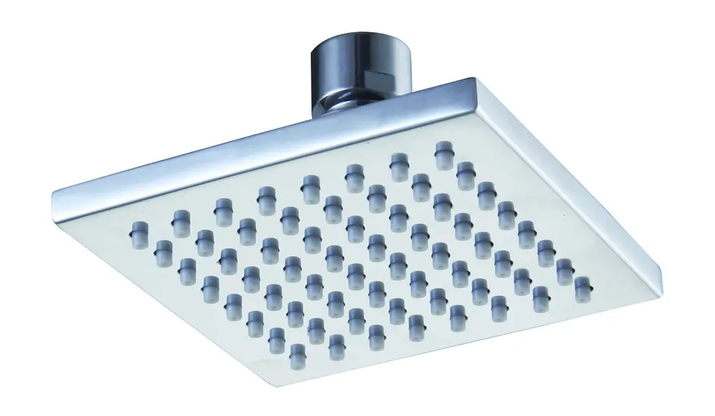 Brass Shower With Arm Square 4" Chrome