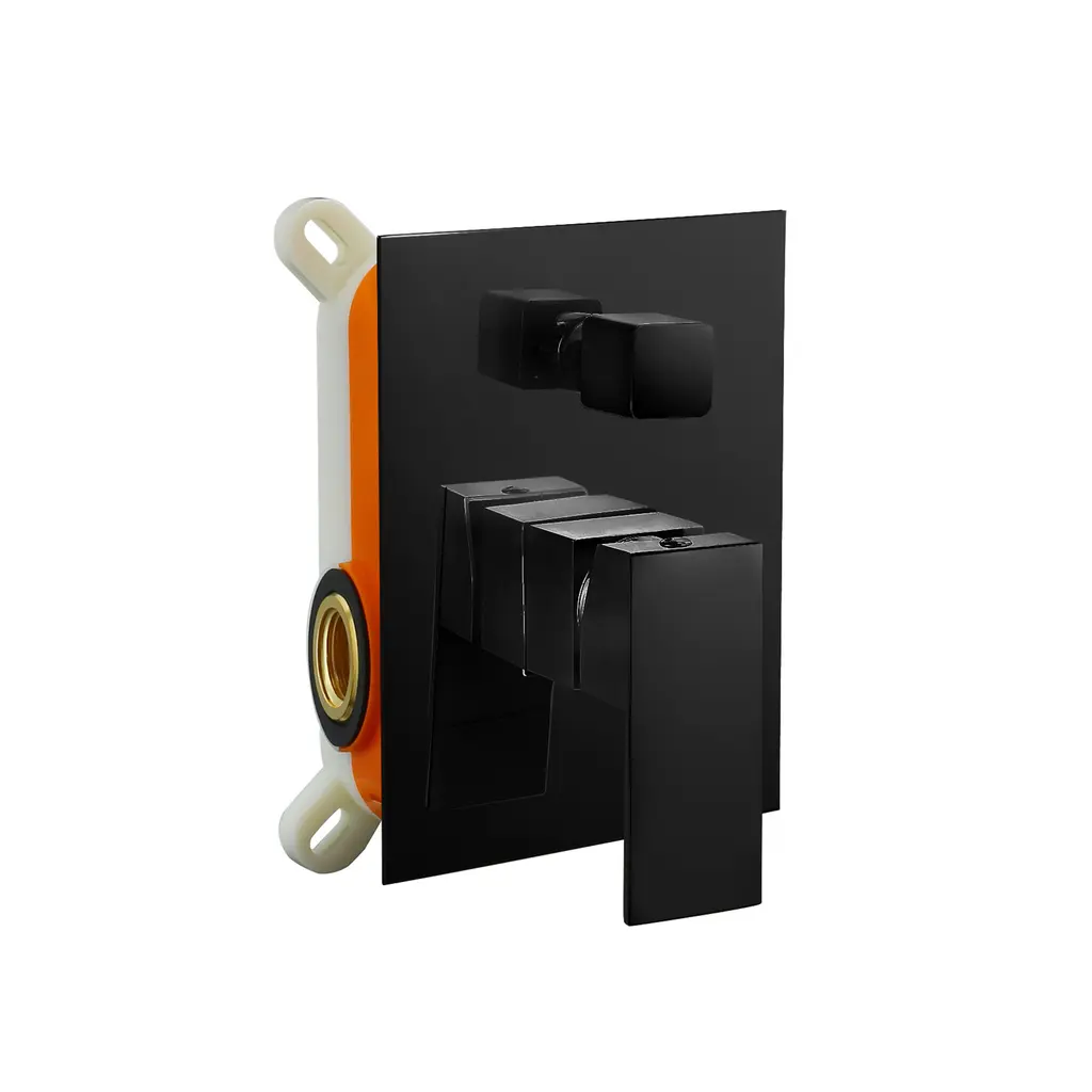 ZS Series Concealed Shower Mixer 3 way Square Black