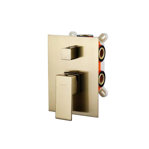 ZS Series Concealed Shower Mixer 3 way Square Brushed Gold