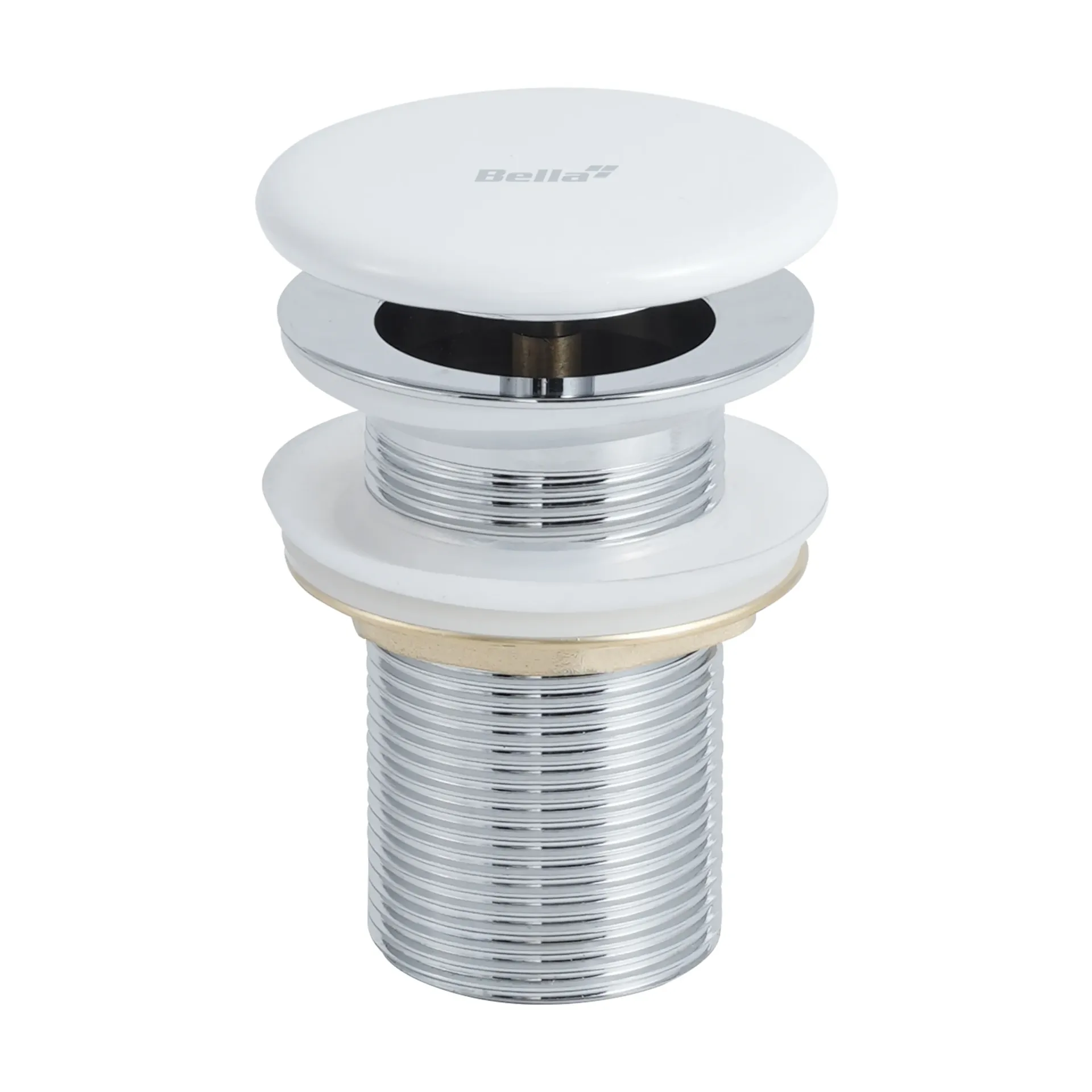 Waste Coupling Brass Shiny White Ceramic Cover