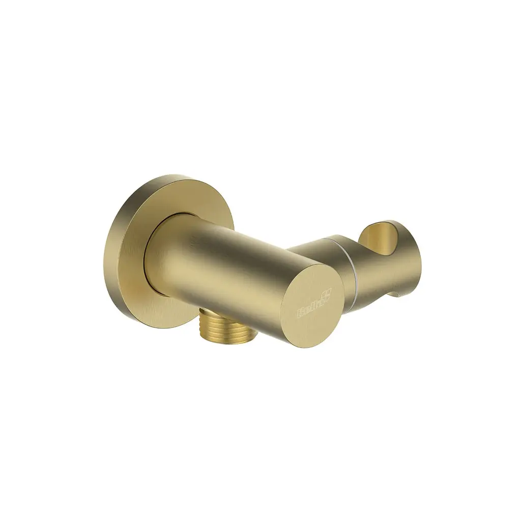 Shower Bracket Round Brass Brushed Gold