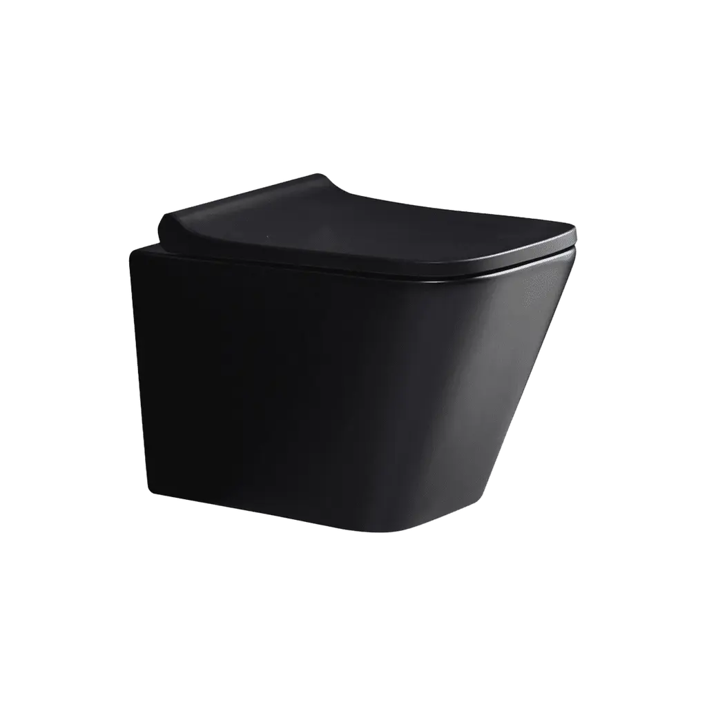 Wall Hung Toilet Ultra Quiet With Soft Close UF Cover Black