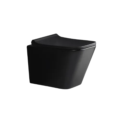Wall Hung Toilet Ultra Quiet With Soft Close UF Cover Black