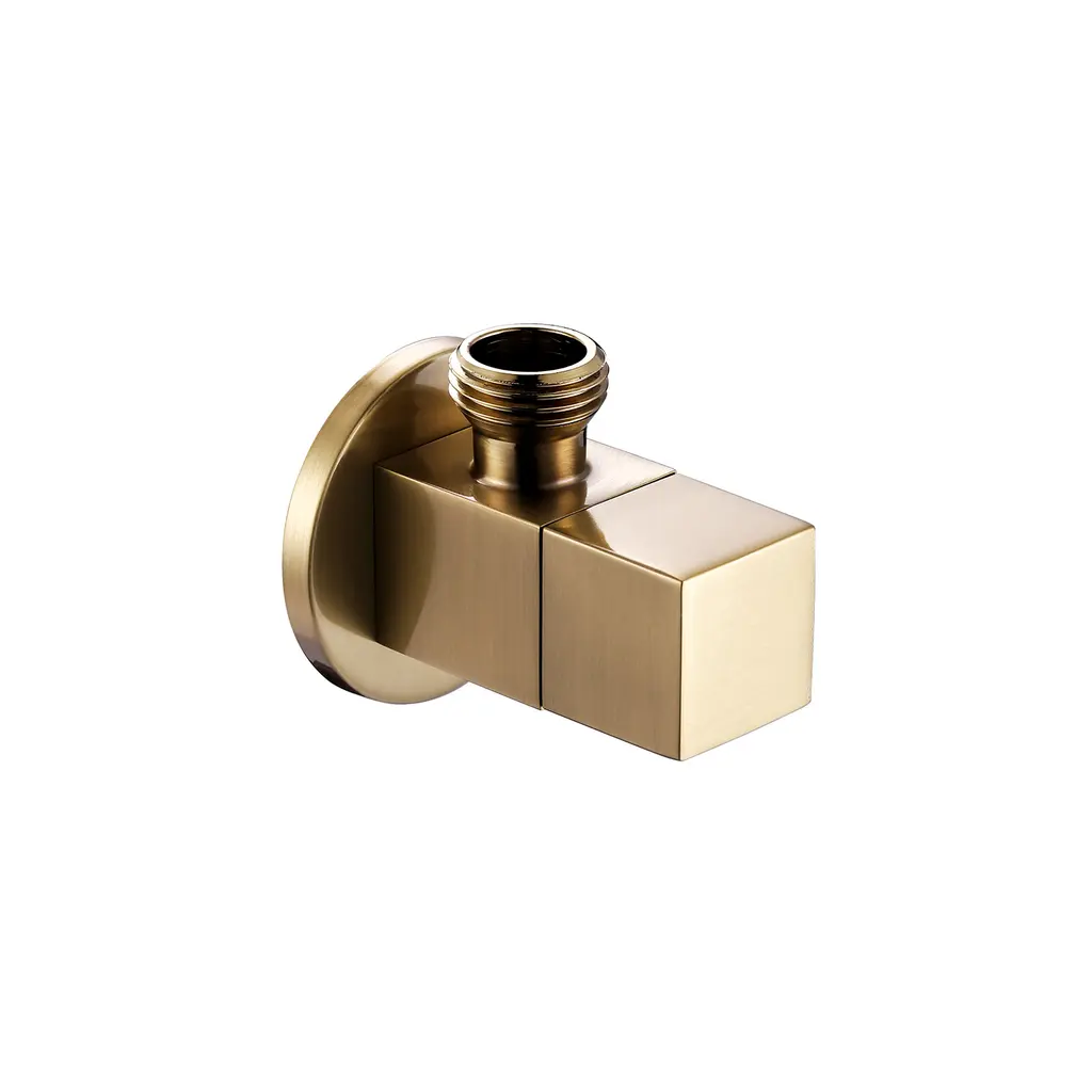 Angle Valve Square Brushed Gold