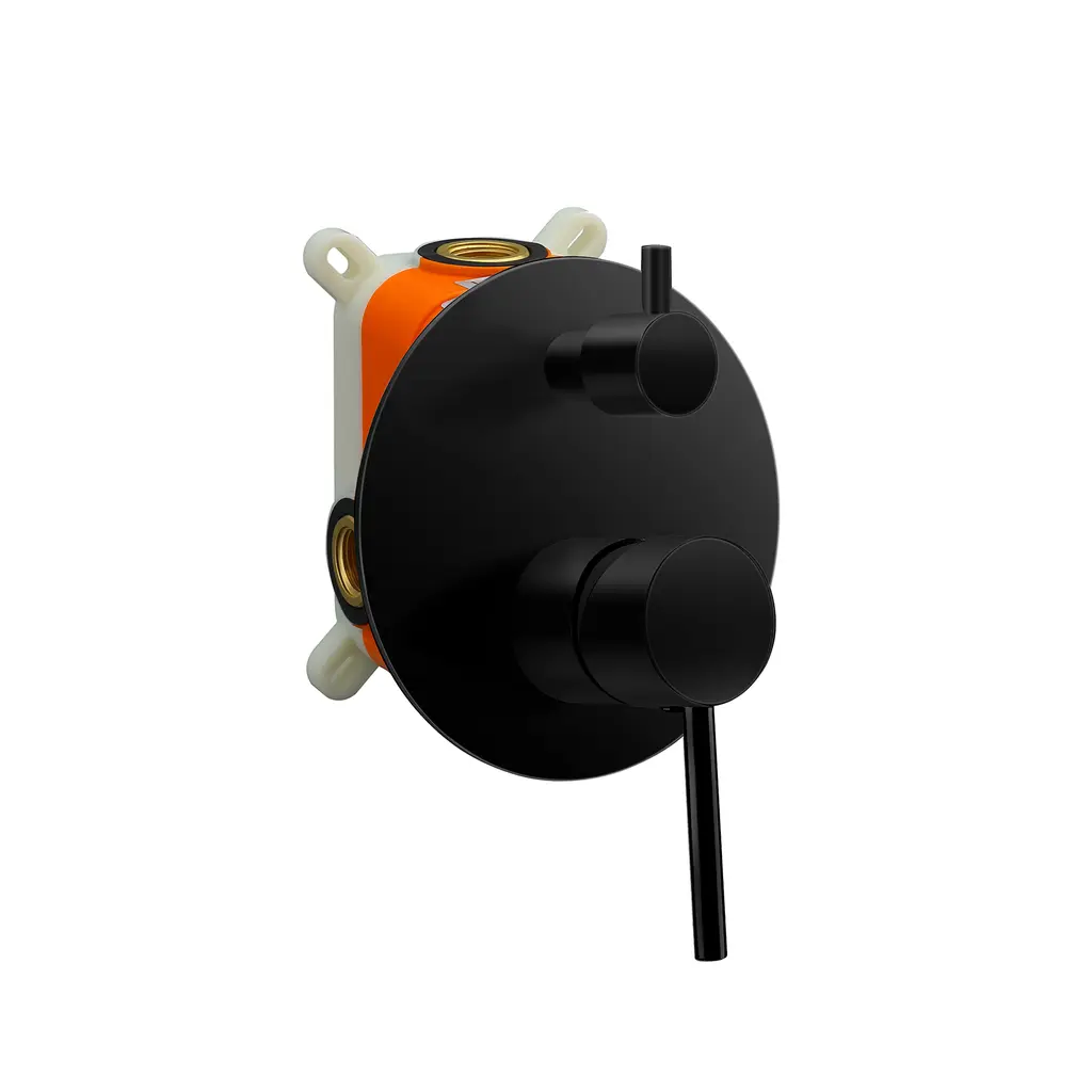 GA Series 2 Way Concealed Shower Mixer Round Black