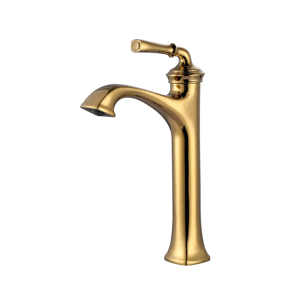 Basin Mixer Tall Shiny Gold