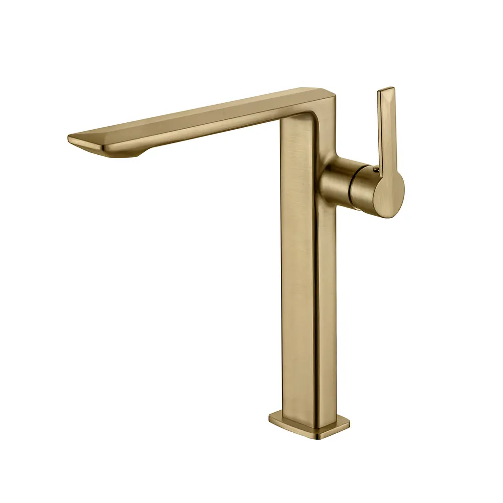 Basin Mixer Tall Brushed Gold