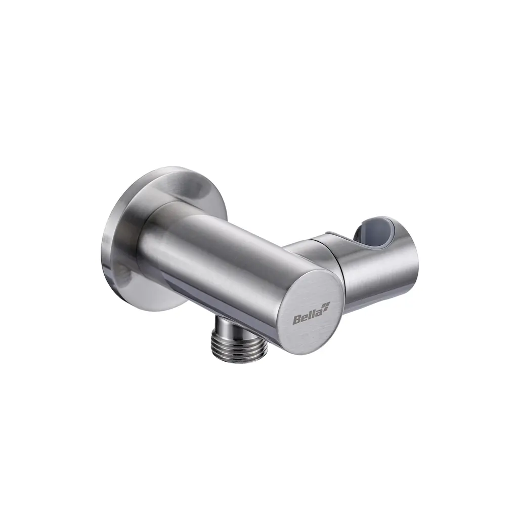 Shower Bracket Round Brass Brushed Nickel