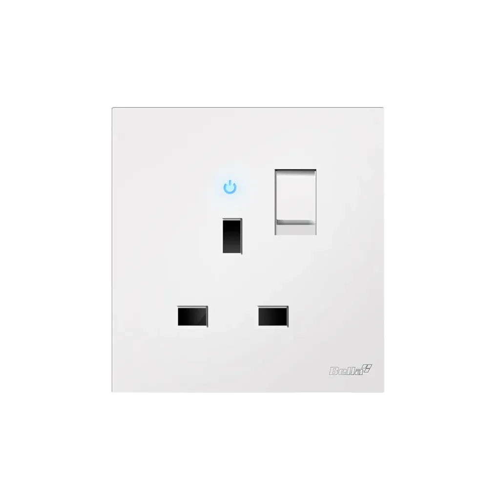 Vantage 13A Single Switched Socket With Neon