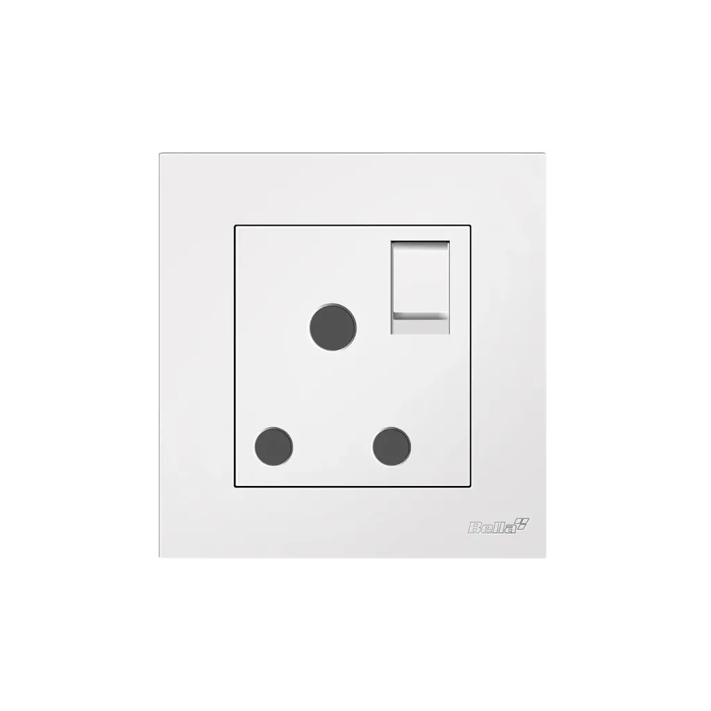 Vantage 15A 3 Round Pin Switched Socket