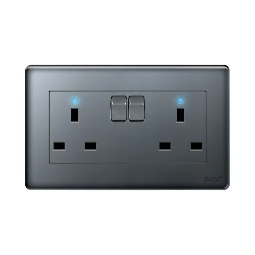 Velocity 13A Twin Socket With Switch & LED Indicator