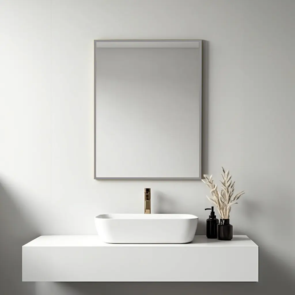 Plain Mirror With Silver Aluminium Frame