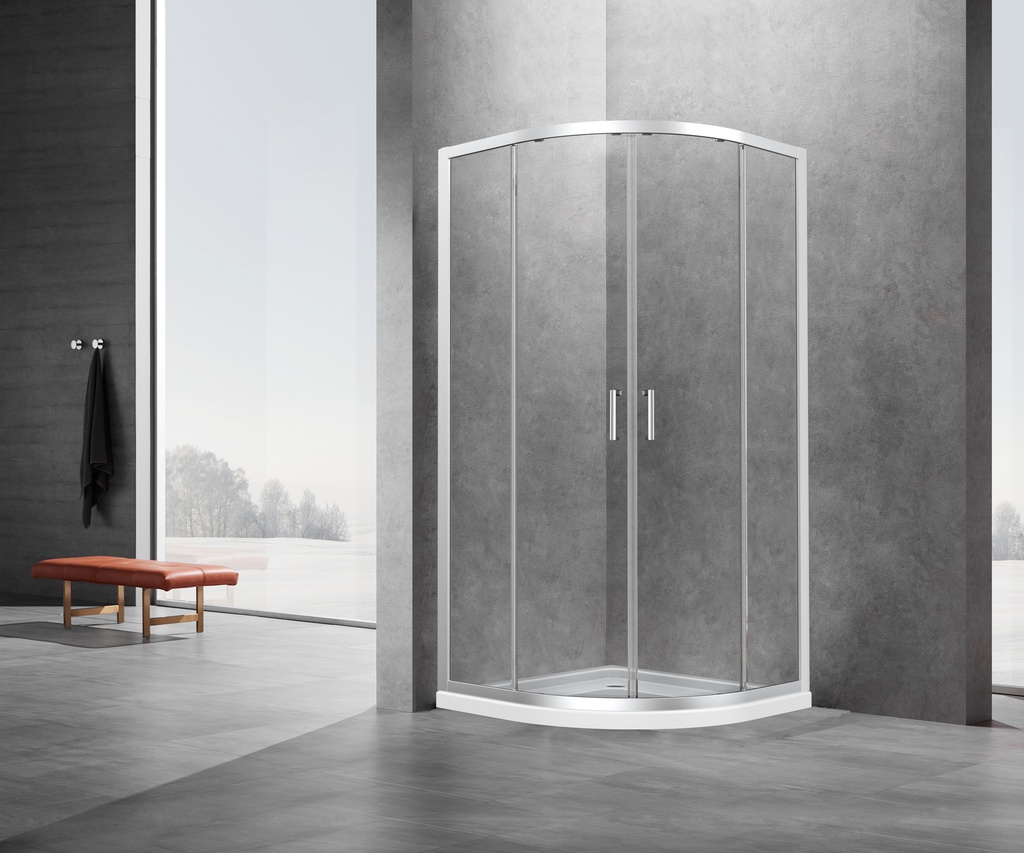 ES 32206 Shower Room 90x90 6mm+SUS304 Handle and rollers +Aluminum Profile