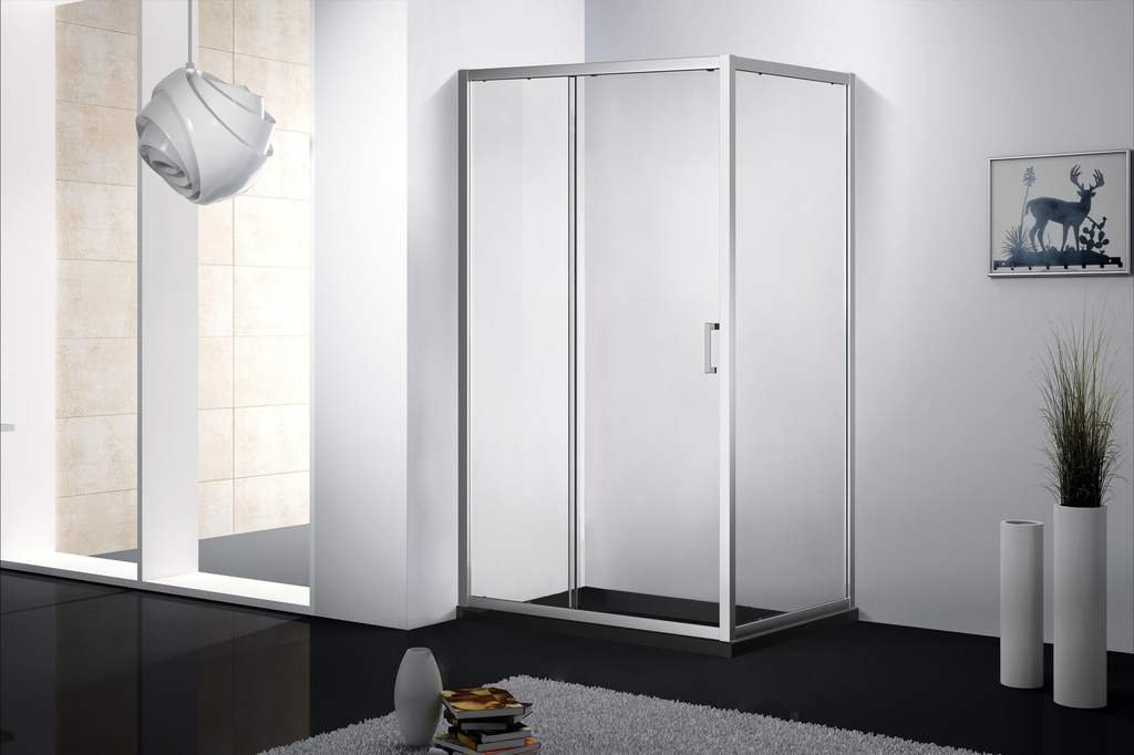 ES 62106 Shower Room 120X80 6mm+SUS304 Handle and rollers +Aluminum Profile