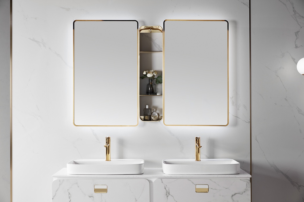WMJ 0007 Plain Mirror 55x90 cm with GOLD Frame for AS 33082