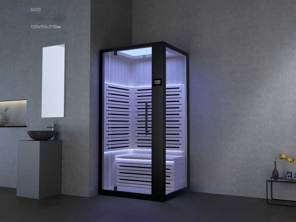 SU 620 Sauna + Shower +Bluetooth + Lights 105x90x210 cm